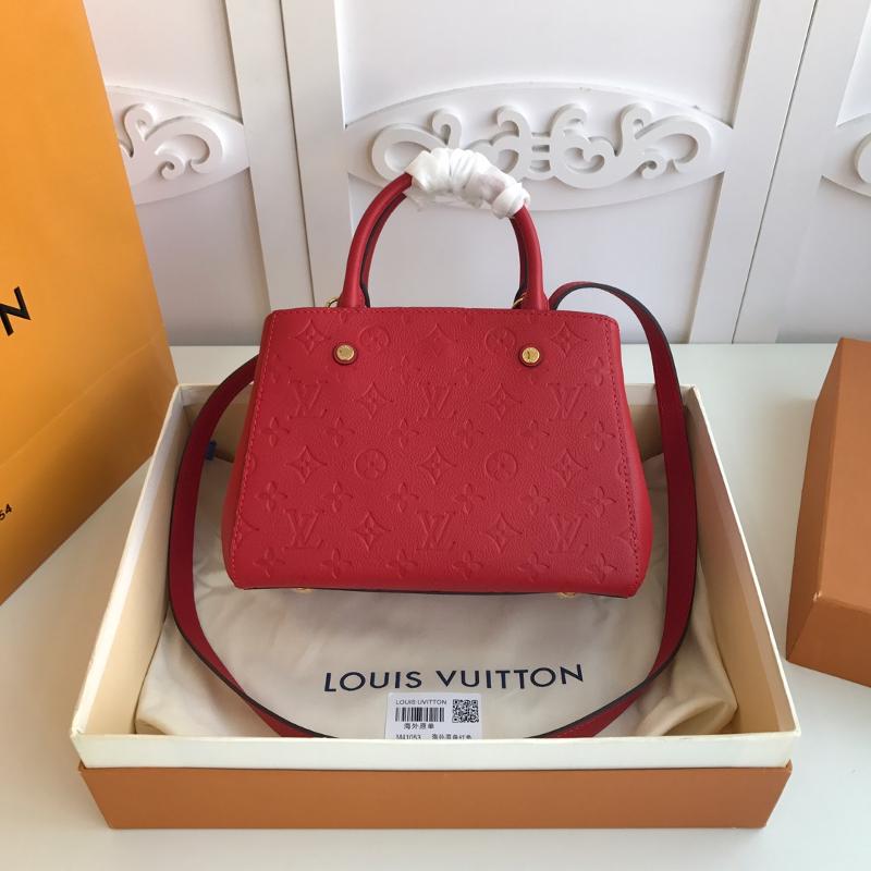 LV Handbags Tote Bags M41053 full leather bright red